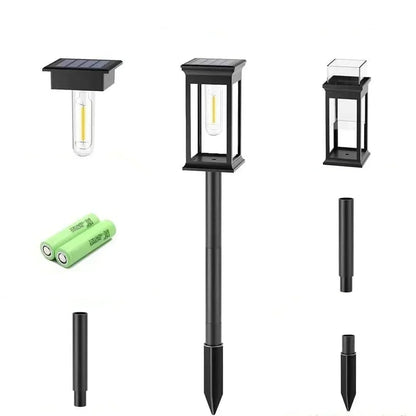 Solar garden light with ground mounting