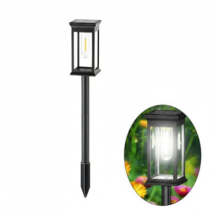 Solar garden light with ground mounting