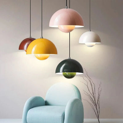 Lampa wisząca LED z tekstylnym kloszem