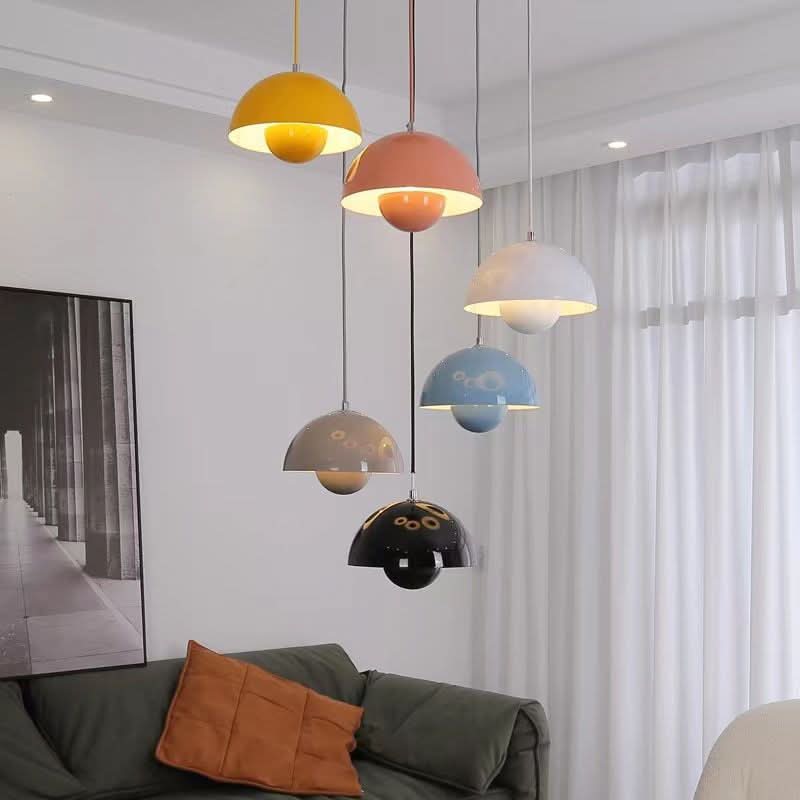 Lampa wisząca LED z tekstylnym kloszem
