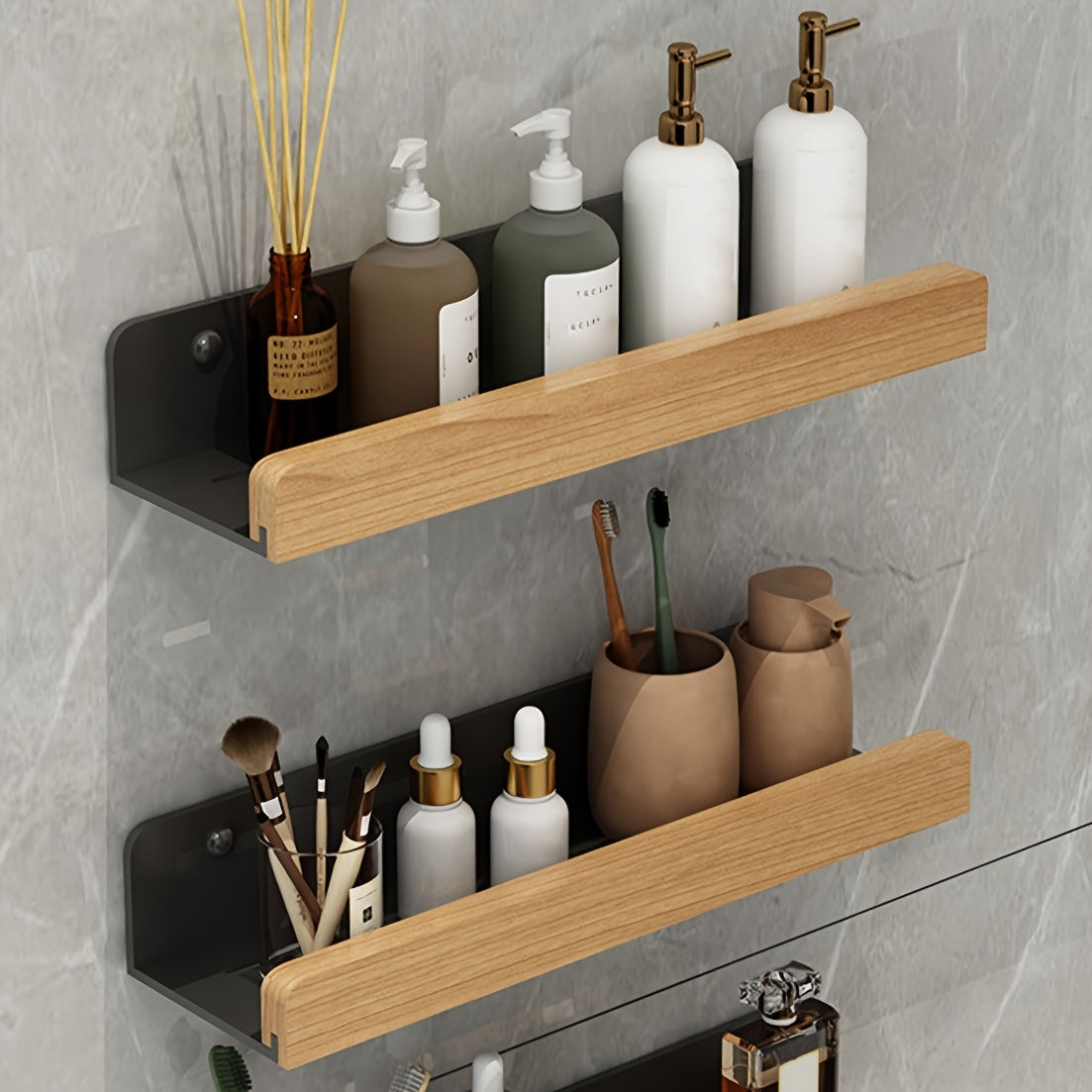 Bathroom shelf without drilling