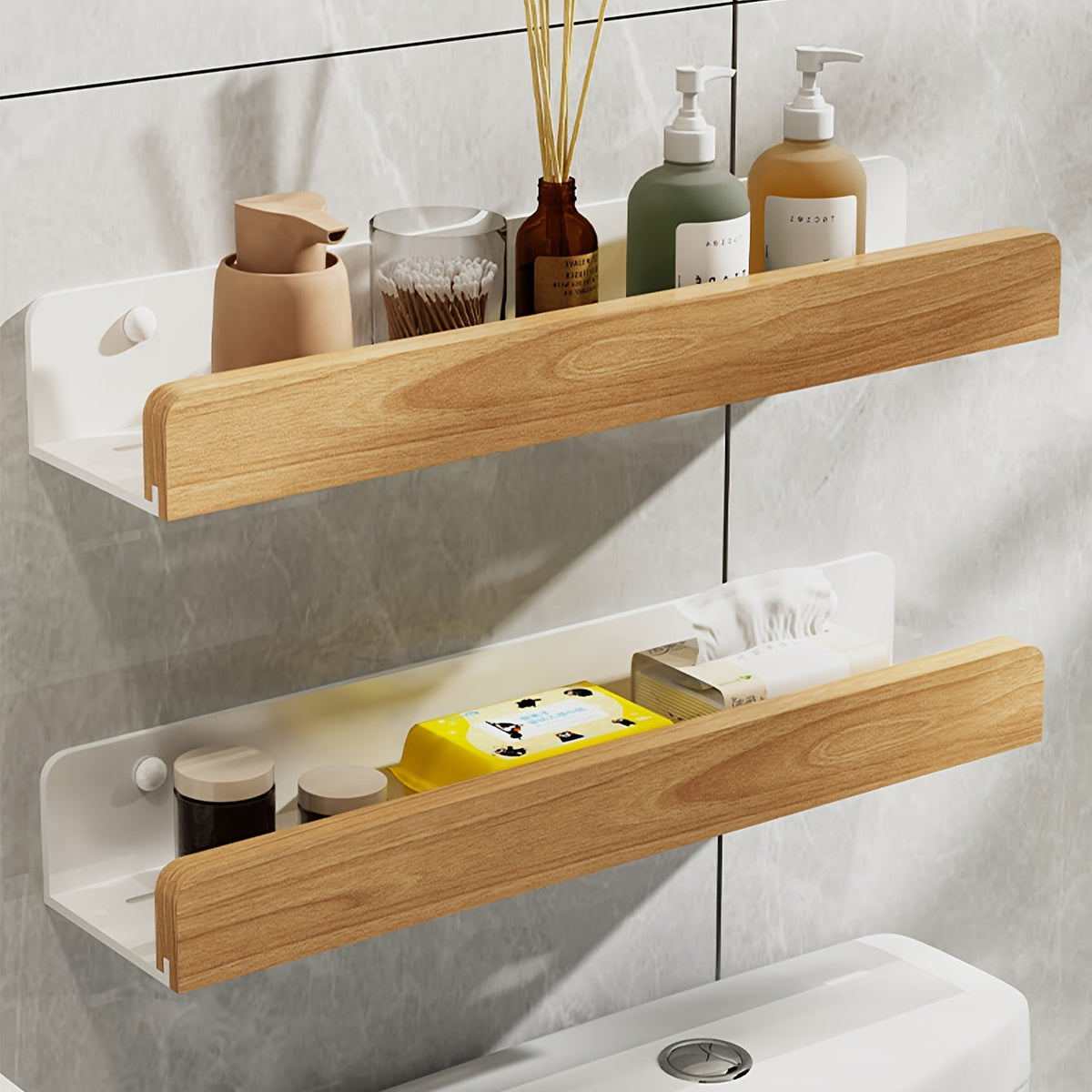 Bathroom shelf without drilling