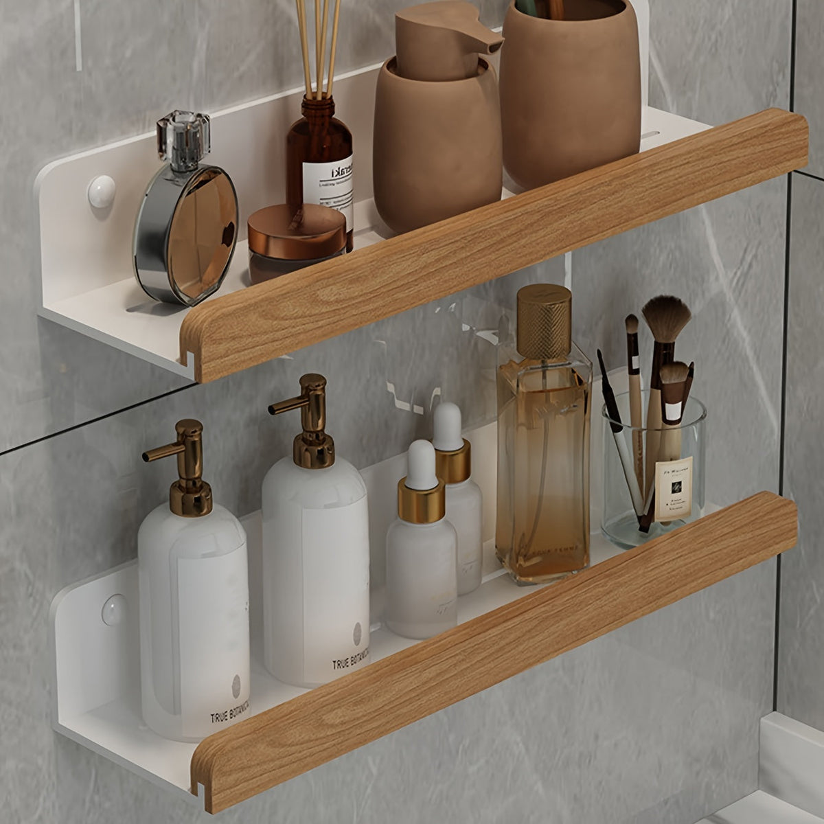 Bathroom shelf without drilling