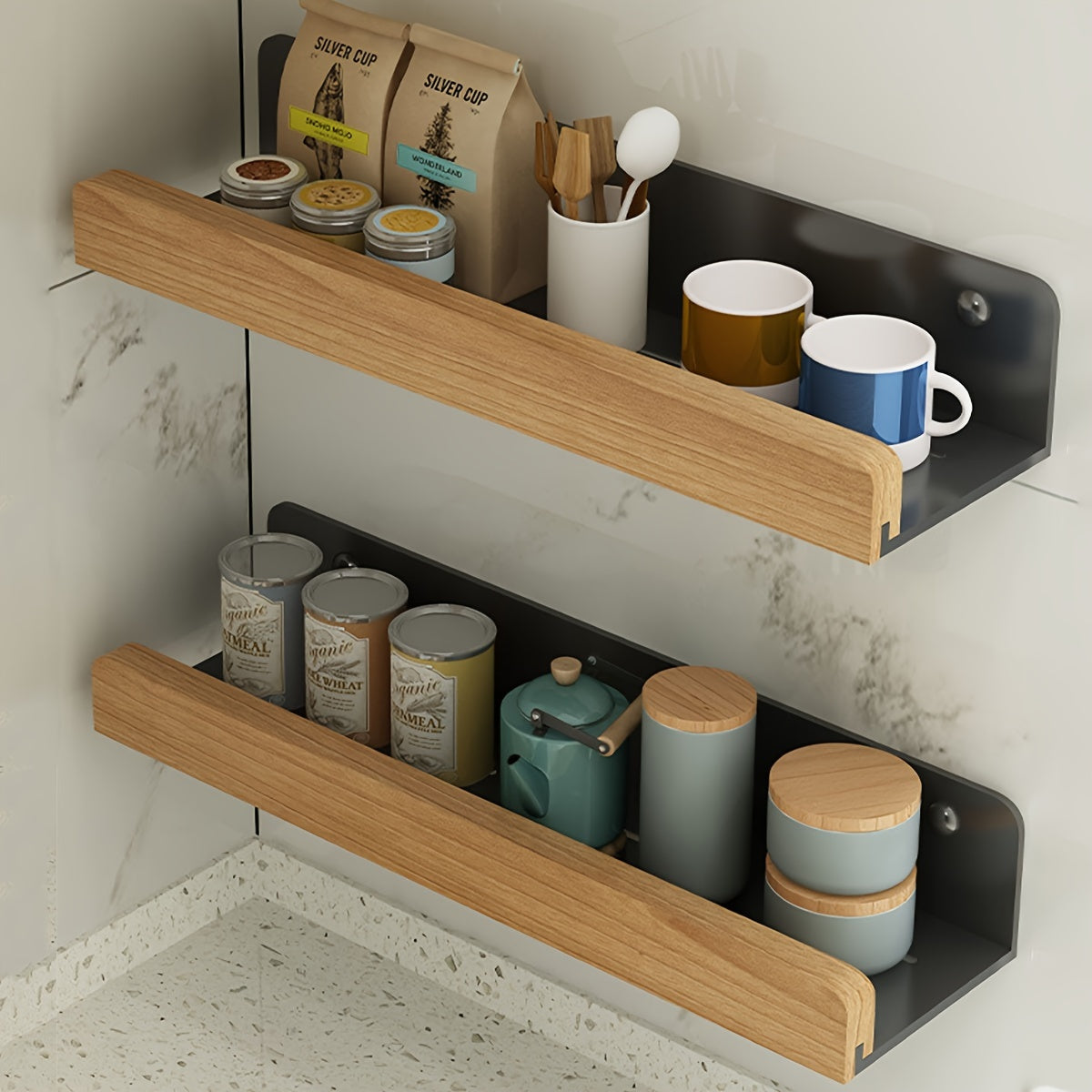 Bathroom shelf without drilling