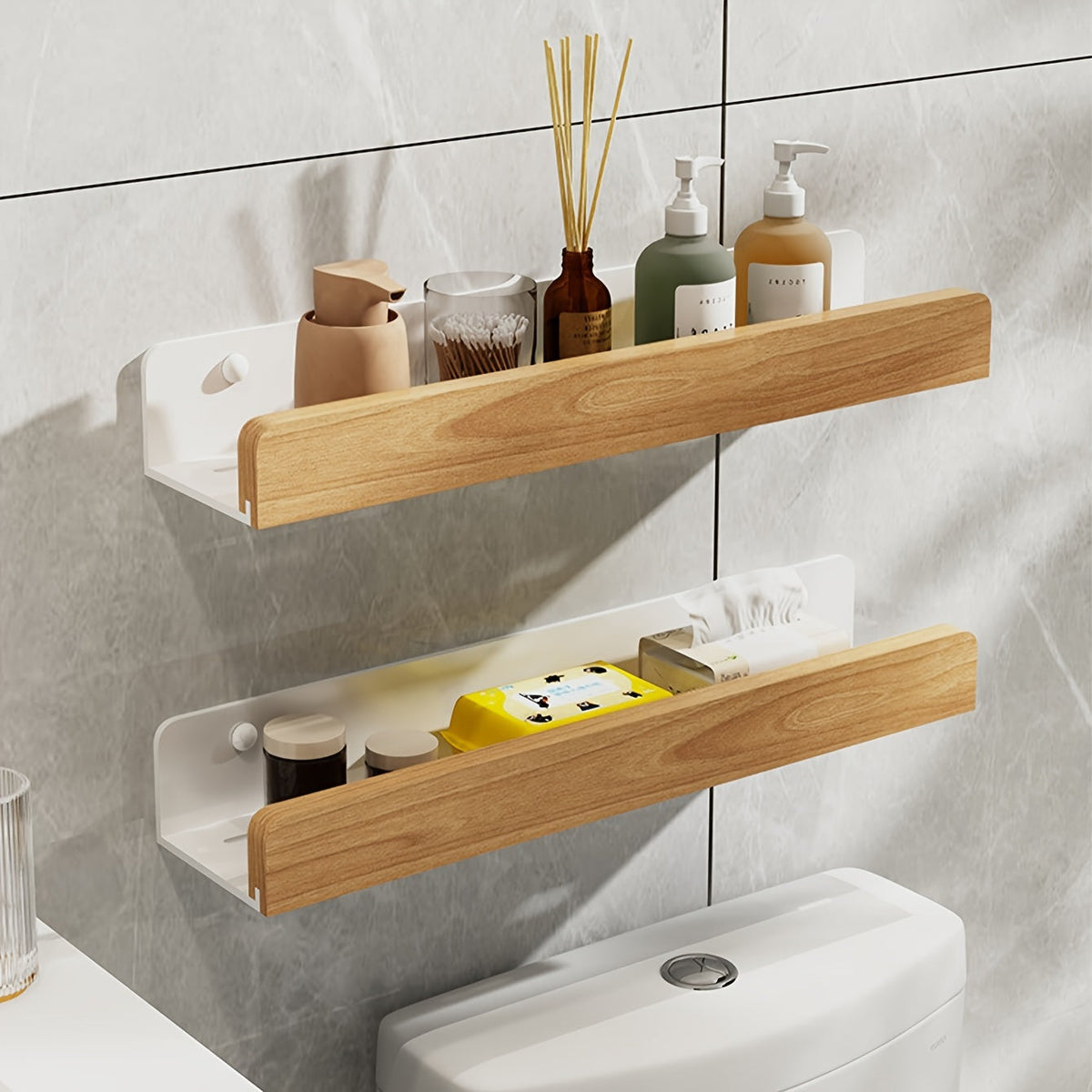 Bathroom shelf without drilling