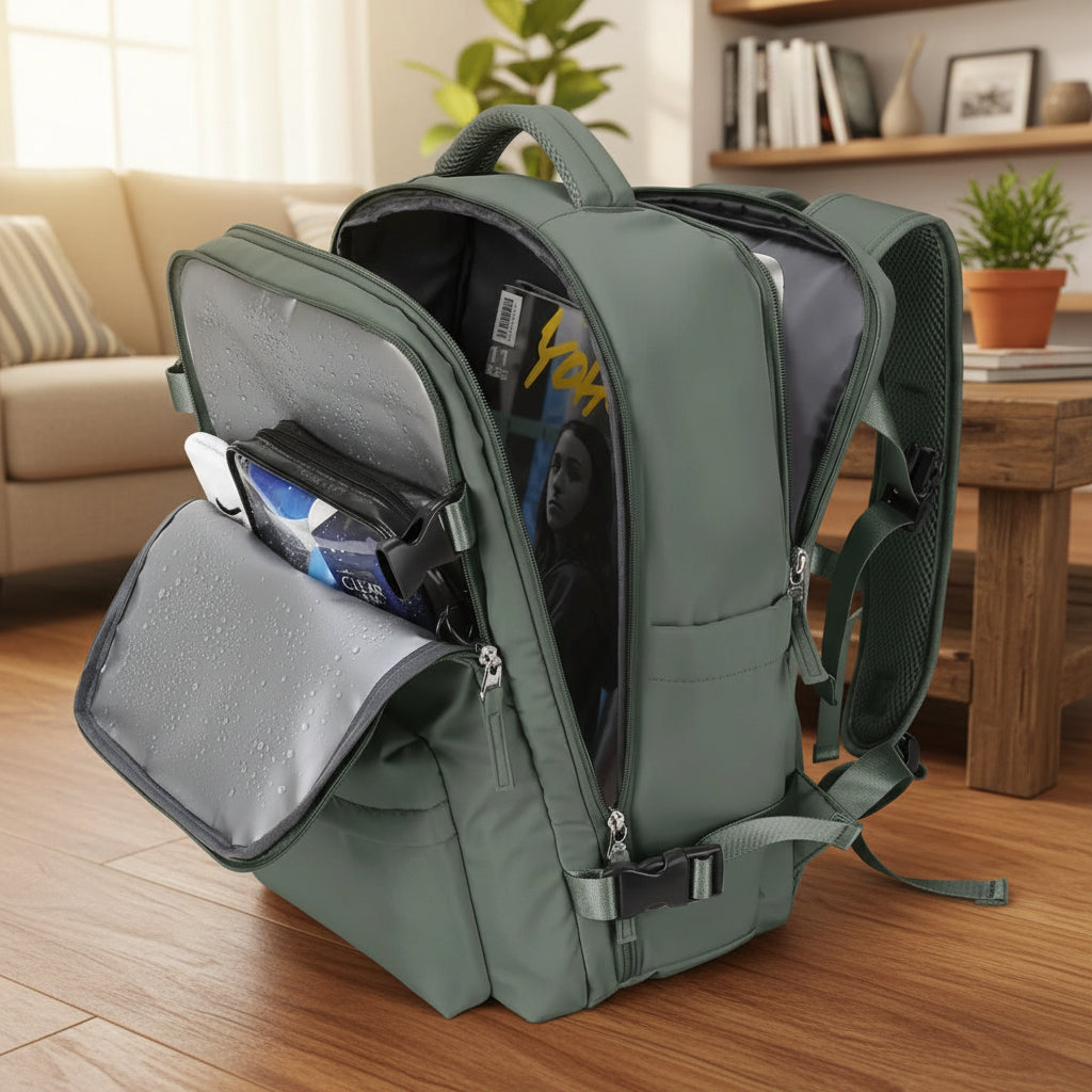 Backpack with hidden pockets