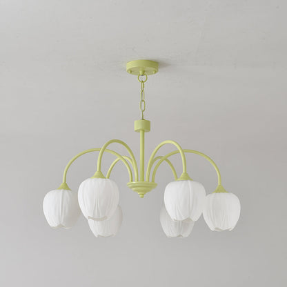 Lustre avec des abat-jour en verre
