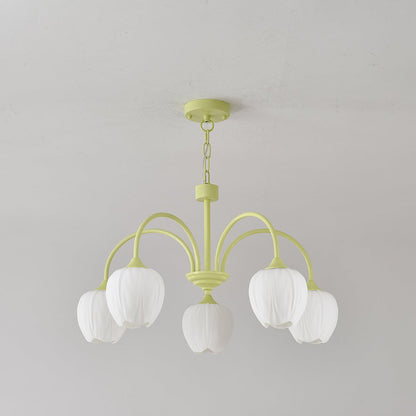 Lustre avec des abat-jour en verre