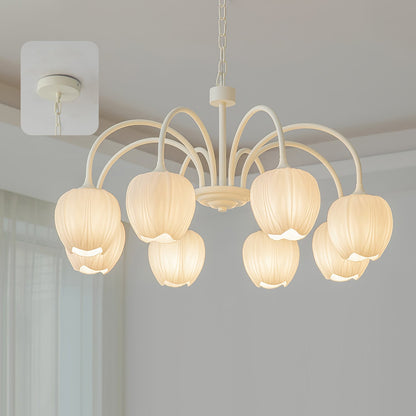 Lustre avec des abat-jour en verre