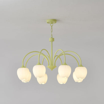 Lustre avec des abat-jour en verre