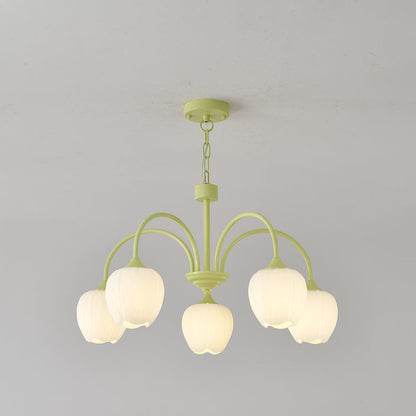 Lustre avec des abat-jour en verre