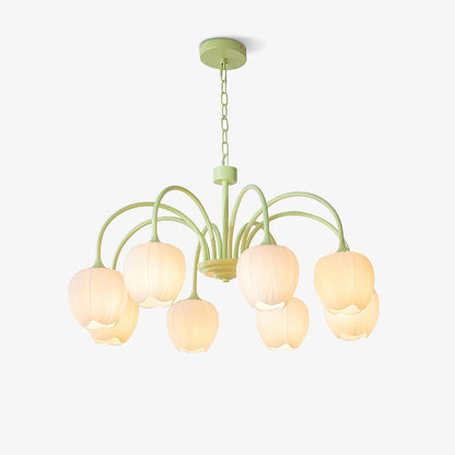 Lustre avec des abat-jour en verre