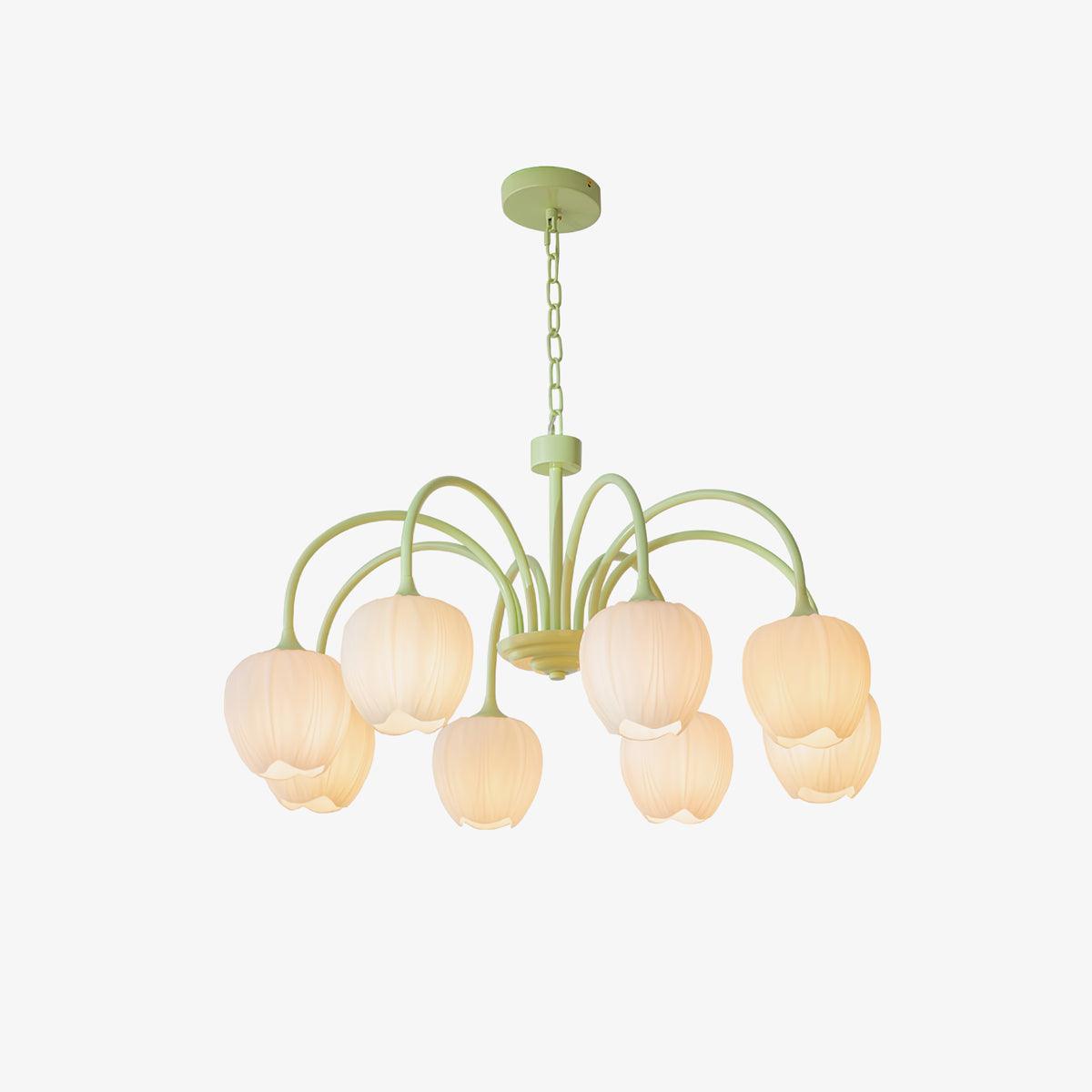 Lustre avec des abat-jour en verre