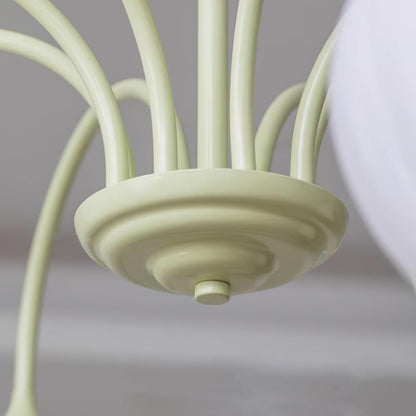 Lustre avec des abat-jour en verre