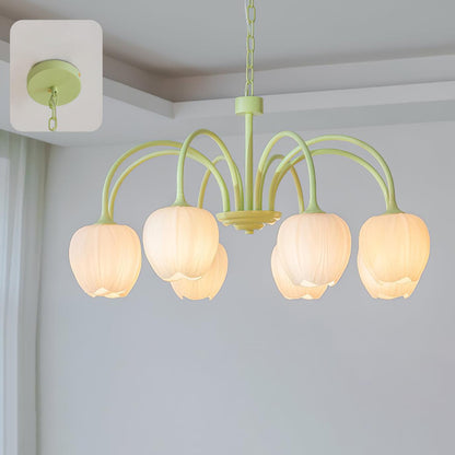 Lustre avec des abat-jour en verre