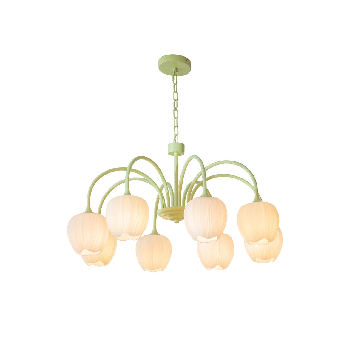 Lustre avec des abat-jour en verre