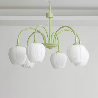 Lustre avec des abat-jour en verre