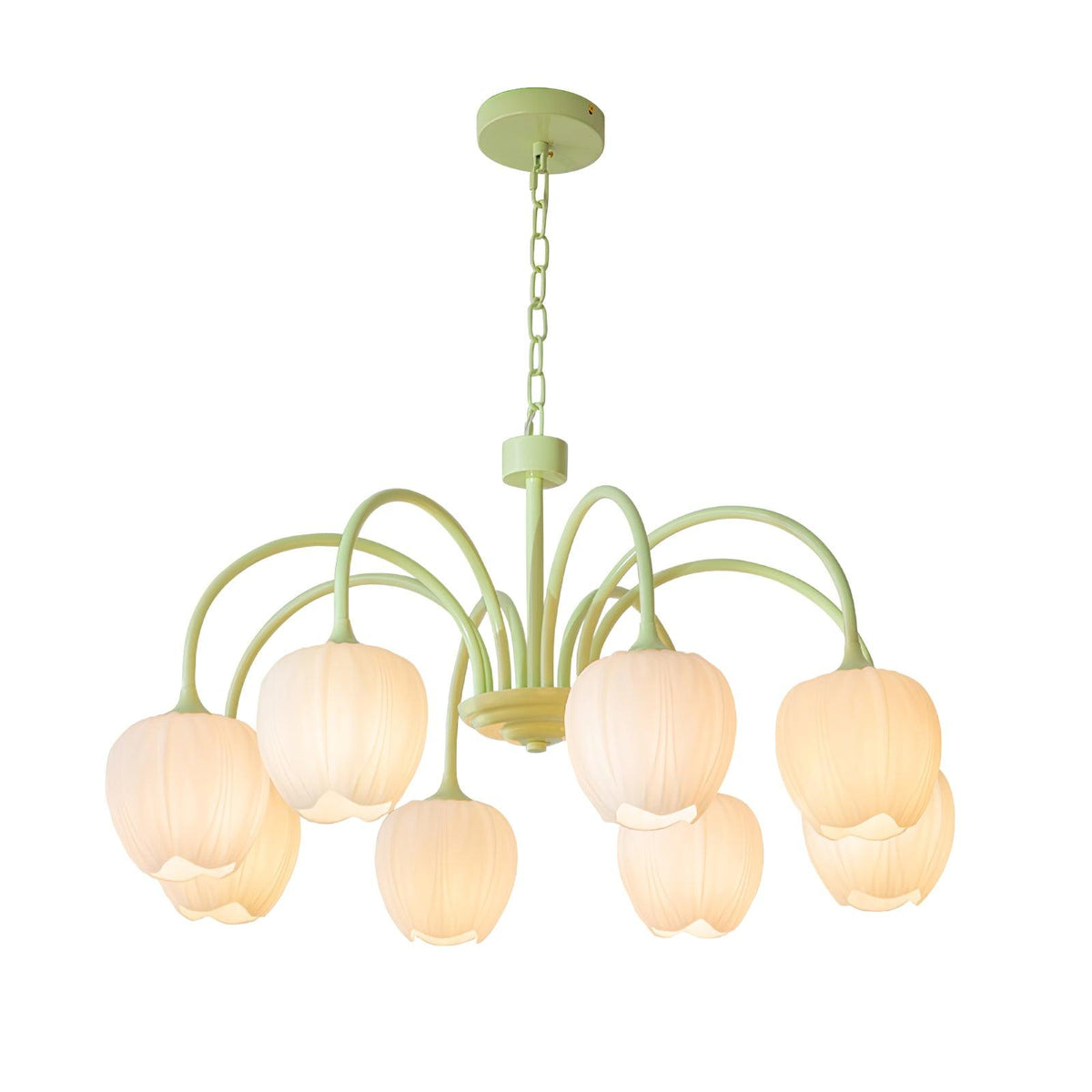 Lustre avec des abat-jour en verre