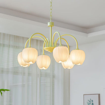 Lustre avec des abat-jour en verre