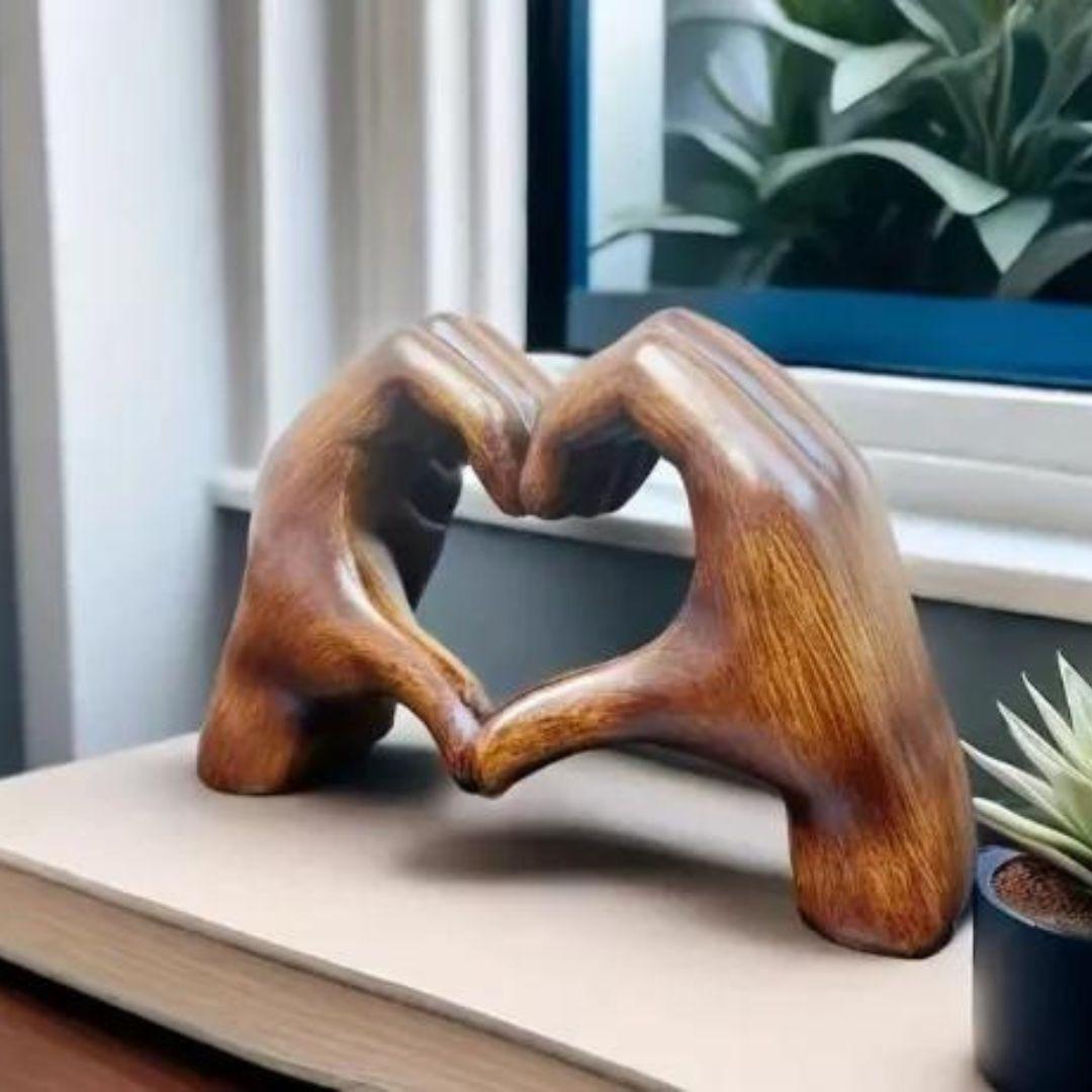 Hand-carved wooden heart
