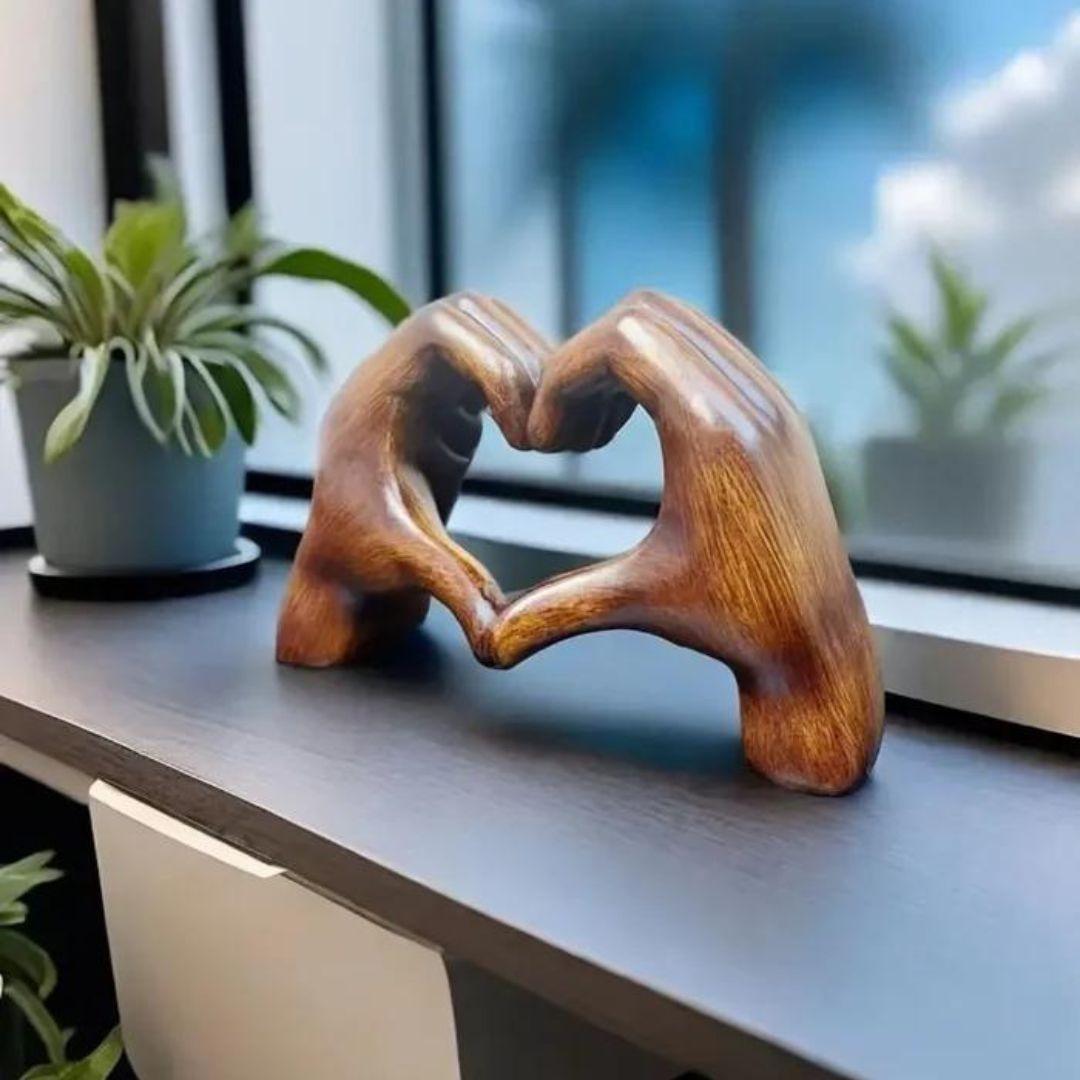 Hand-carved wooden heart