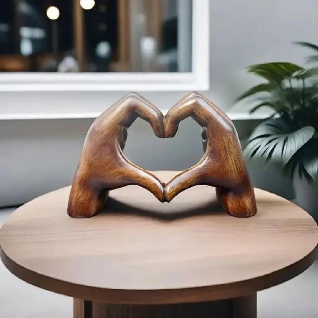 Hand-carved wooden heart
