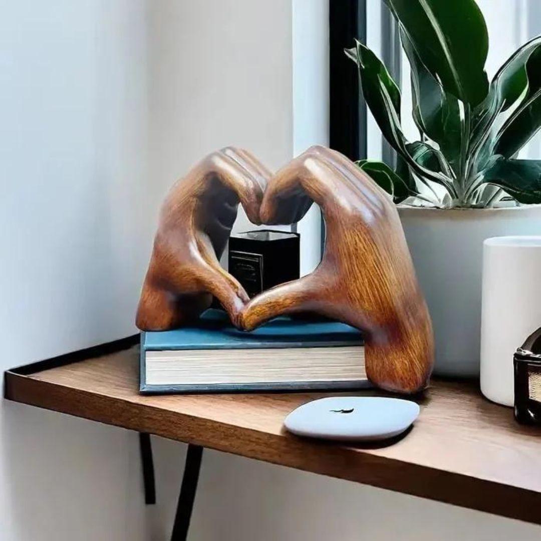 Hand-carved wooden heart