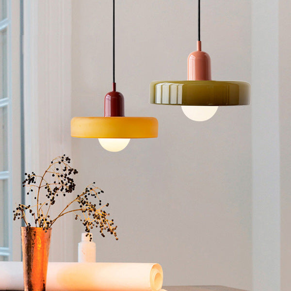 Lampa wisząca kolorowe szkło