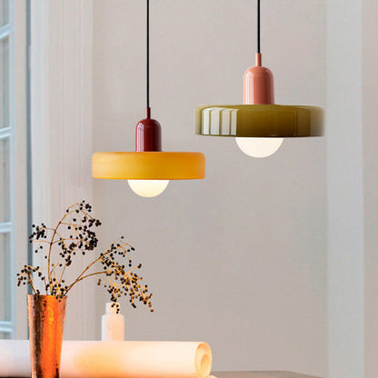 Lampa wisząca kolorowe szkło