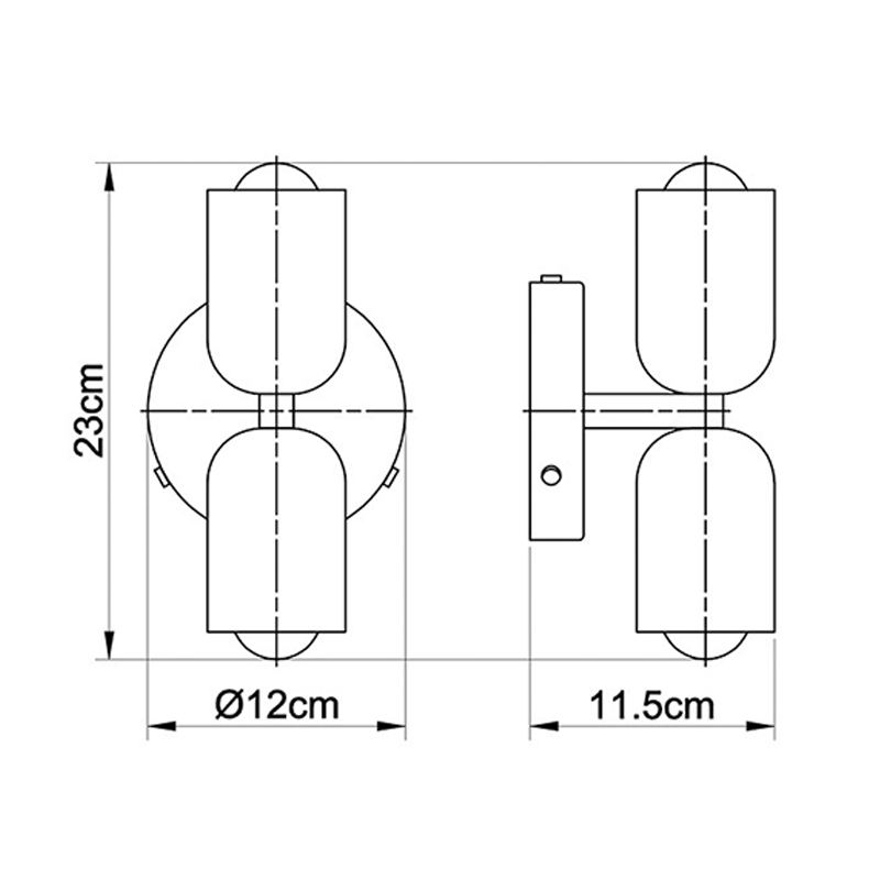 2-Light Adjustable Wall Sconce