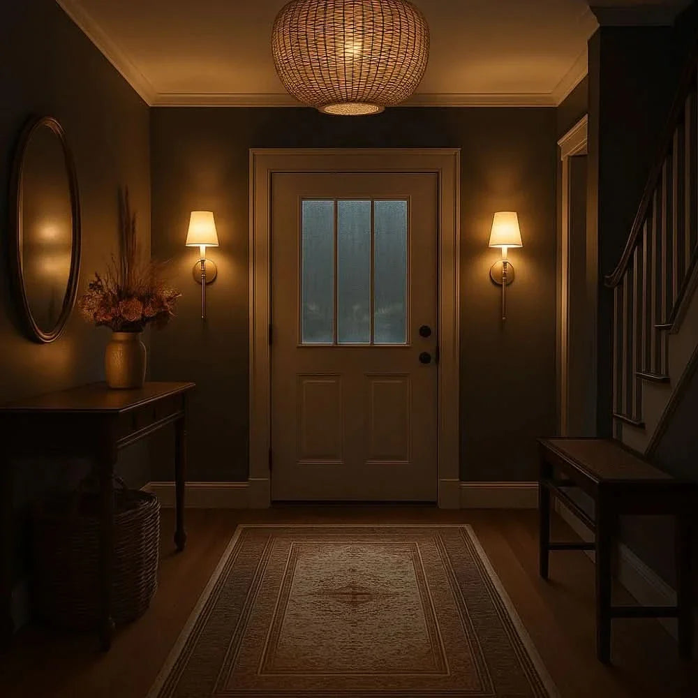 Battery-powered wall lamps with RGB shades, set of 2 pcs.