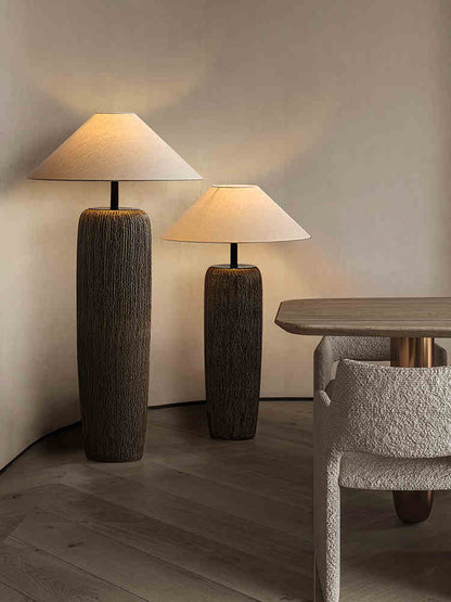 Metal-and-ceramic floor lamp