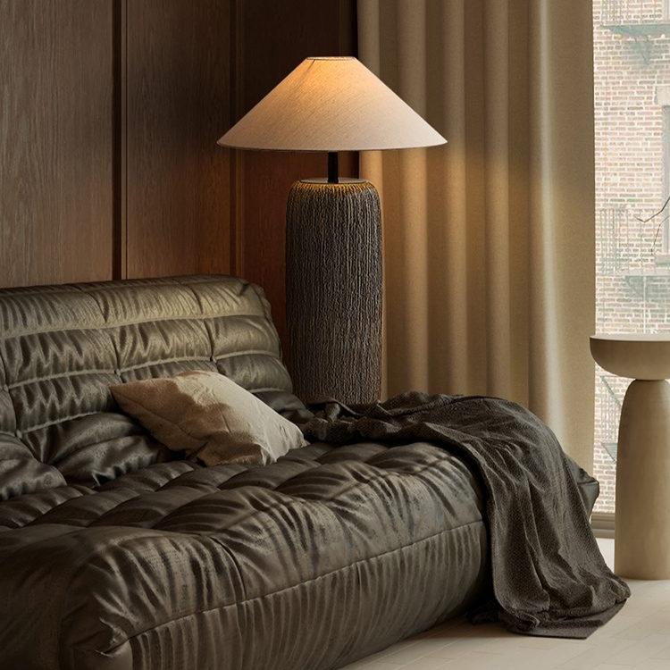 Metal-and-ceramic floor lamp