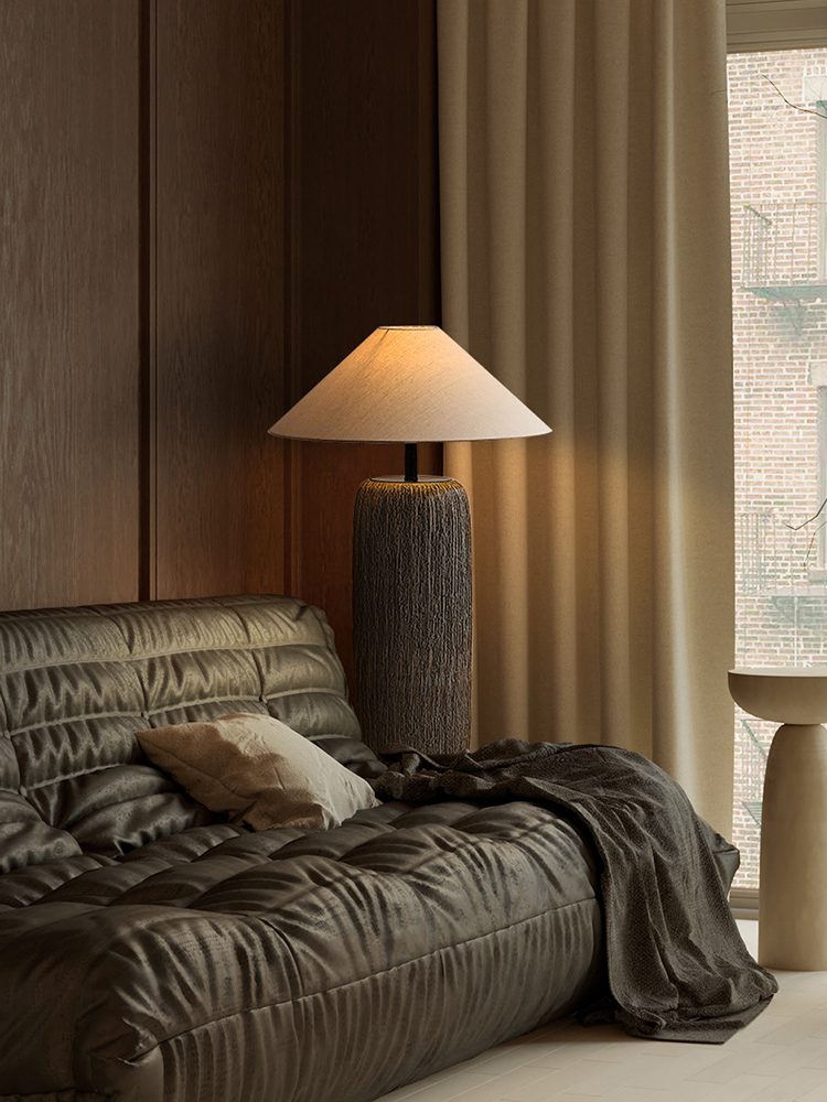 Metal-and-ceramic floor lamp