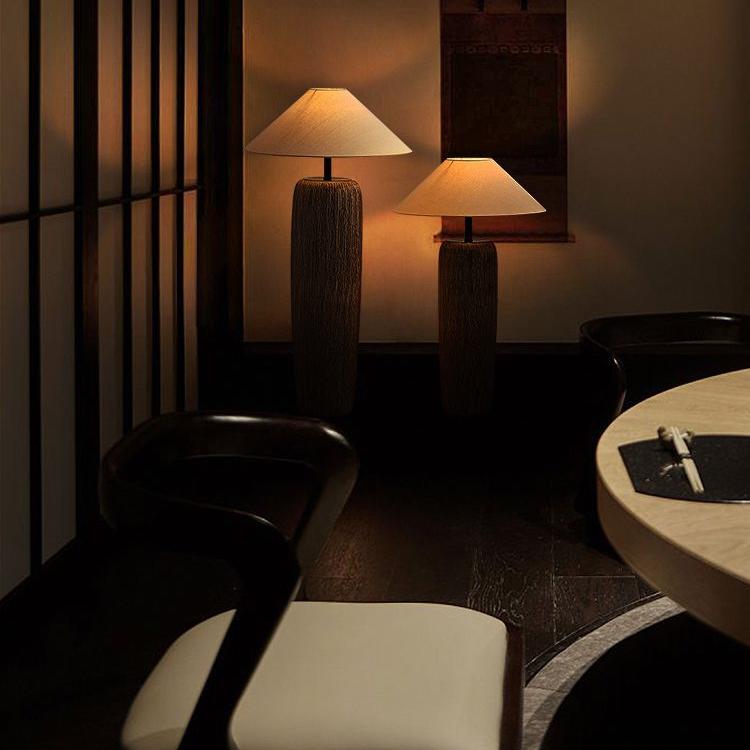 Metal-and-ceramic floor lamp