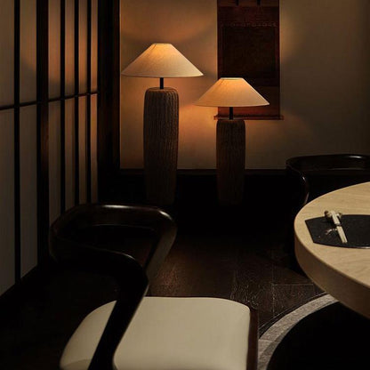 Metal-and-ceramic floor lamp