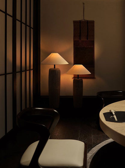 Metal-and-ceramic floor lamp
