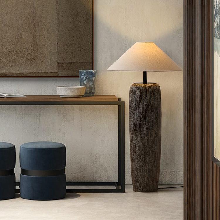 Metal-and-ceramic floor lamp