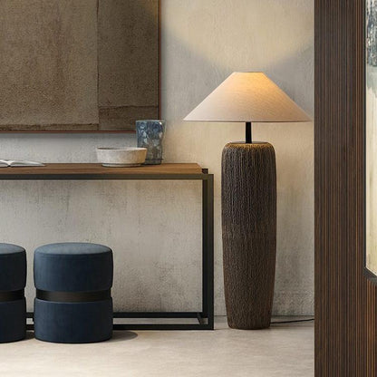 Metal-and-ceramic floor lamp