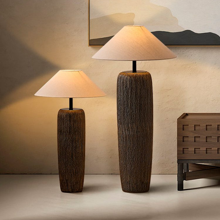 Metal-and-ceramic floor lamp