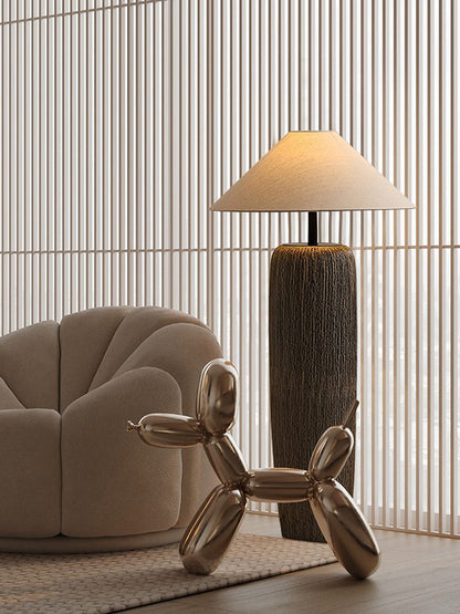 Metal-and-ceramic floor lamp