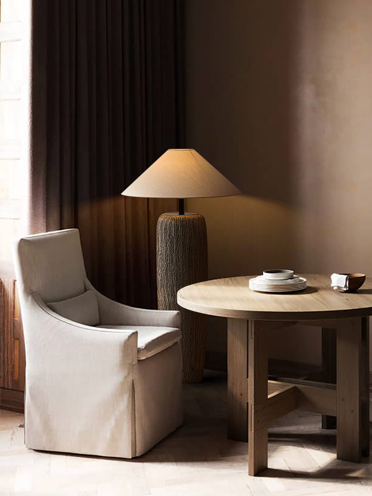 Metal-and-ceramic floor lamp