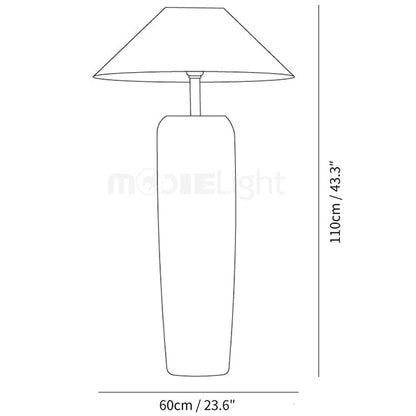 Metal-and-ceramic floor lamp
