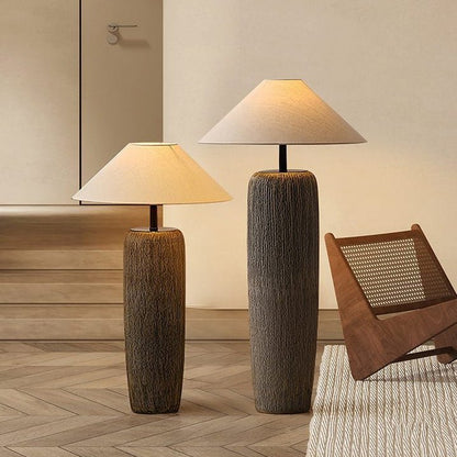 Metal-and-ceramic floor lamp