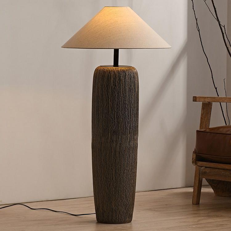 Metal-and-ceramic floor lamp
