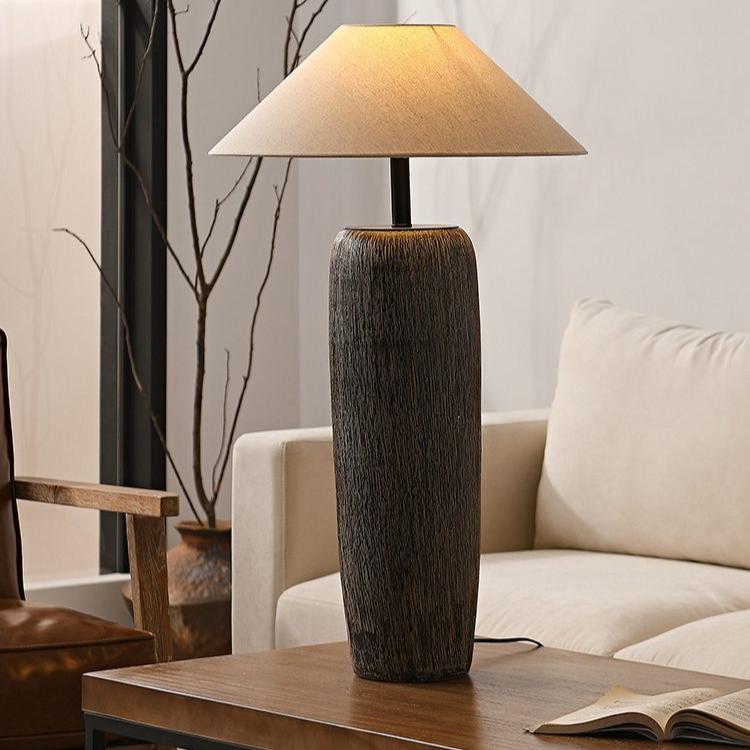 Metal-and-ceramic floor lamp