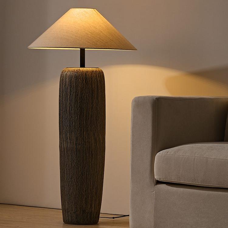Metal-and-ceramic floor lamp