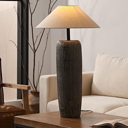 Metal-and-ceramic floor lamp