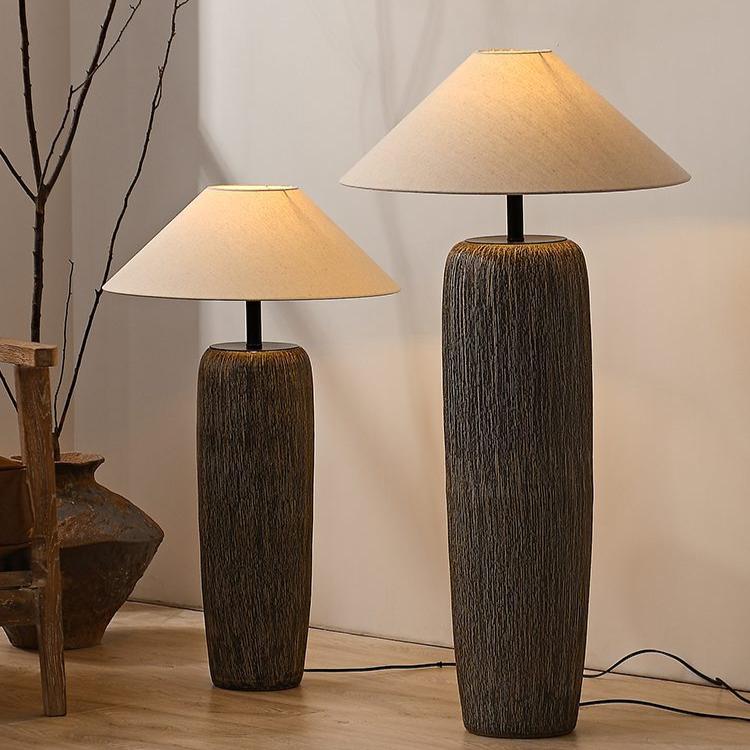 Metal-and-ceramic floor lamp