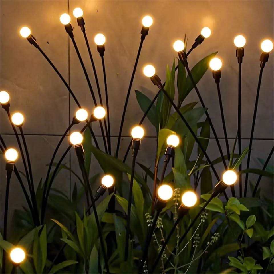 Solar lights on flexible rods